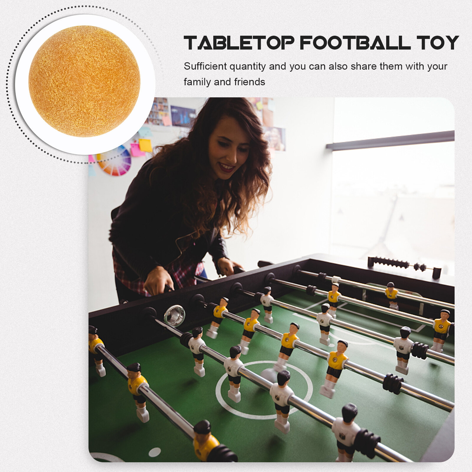3 Штуки Износостойкие Мини Сферы Переносные Футбольные Мячики Заменяемые Желтые 3.6x3.6cm