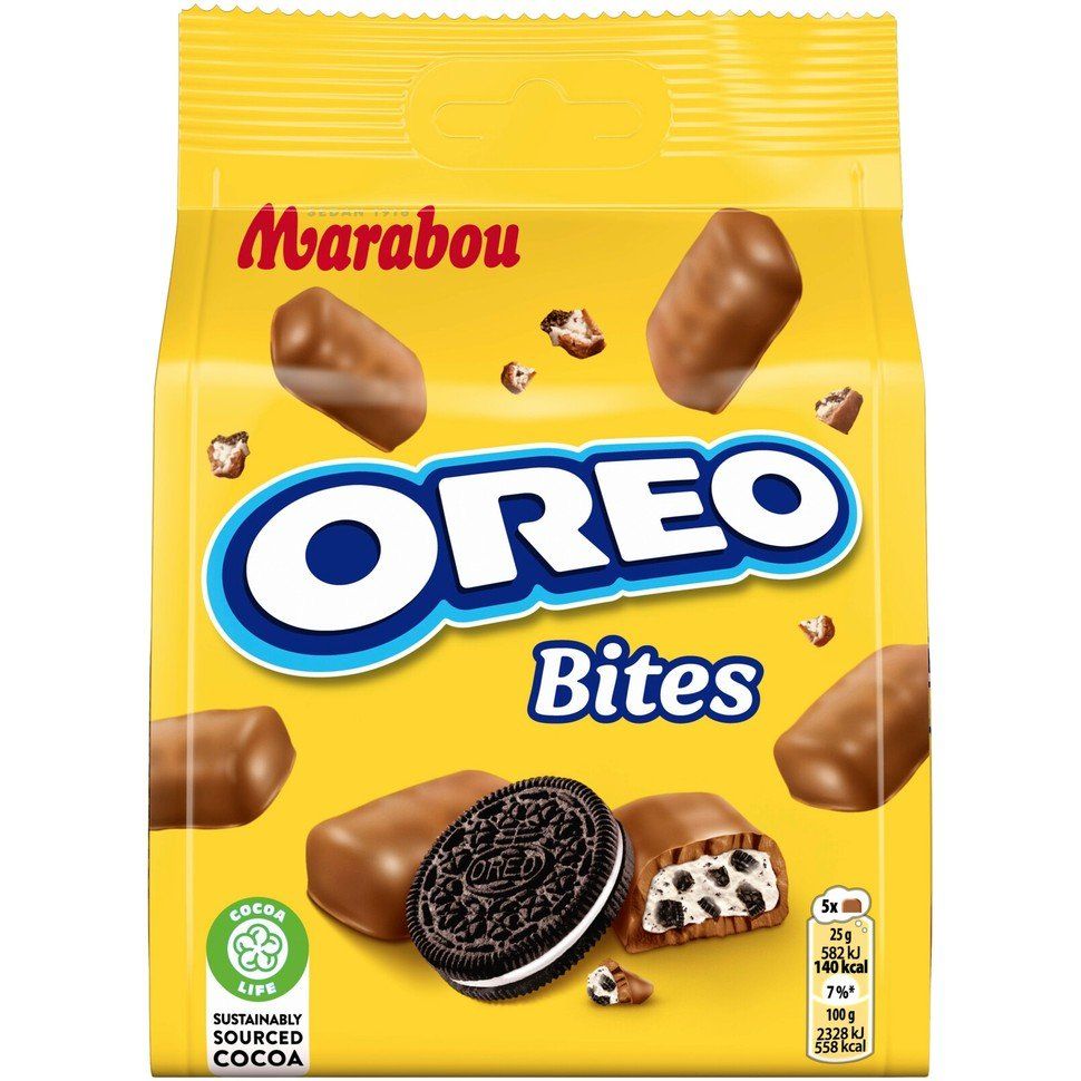 Шоколадные батончики с Oreo, Marabou Bites, 140 г.