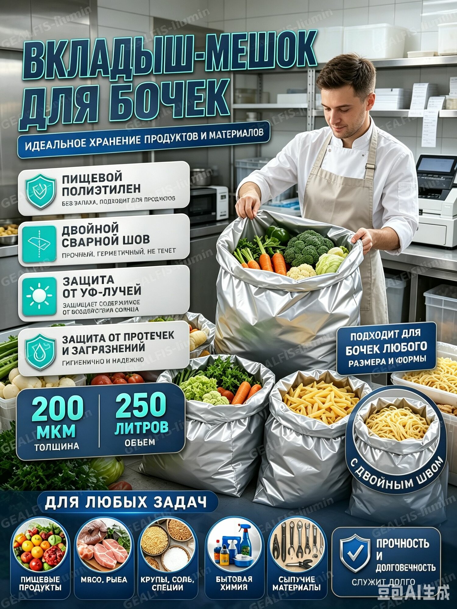 Зип пакет 93*140 см, 2 шт, 200 мкм