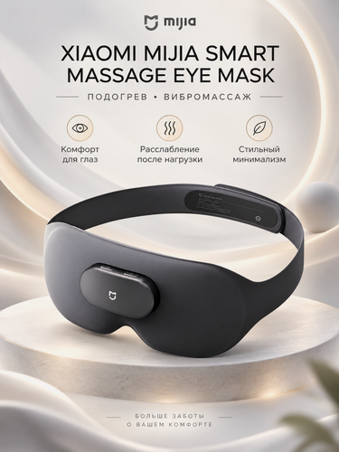 Изображение товара Умная массажная маска Xiaomi Mijia Smart Massage Eye Mask MJAMYZYMYY01, подогрев, вибромассаж, Gray