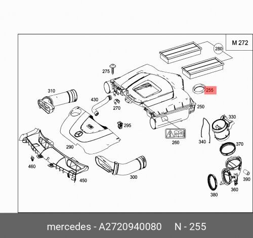 Прокл. возд. фильтра Mercedes Benz W164/W216/W221 (Mercedes A2720940080)