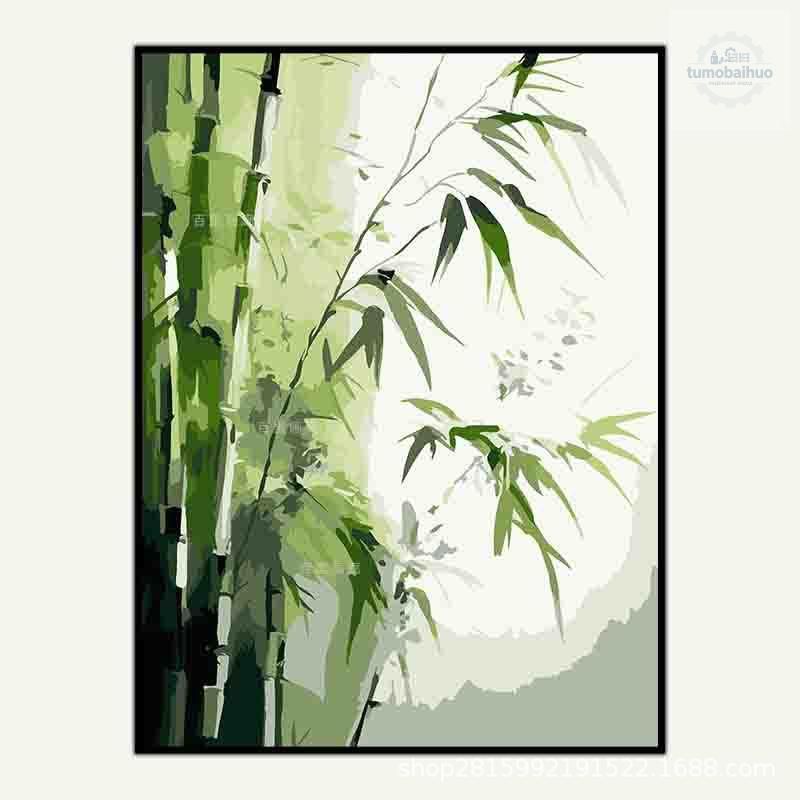 Картина по номерам на холсте 50cm x 40cm Цветы и растения бамбук
