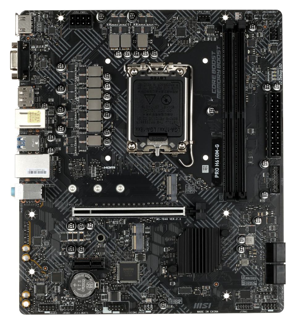 Материнская плата MSI PRO H610M-G, LGA 1700, Intel H610, mATX, Ret