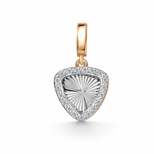 фото Подвеска diamant online, красное золото, 585 проба, бриллиант, размер 1.3 см., прозрачный