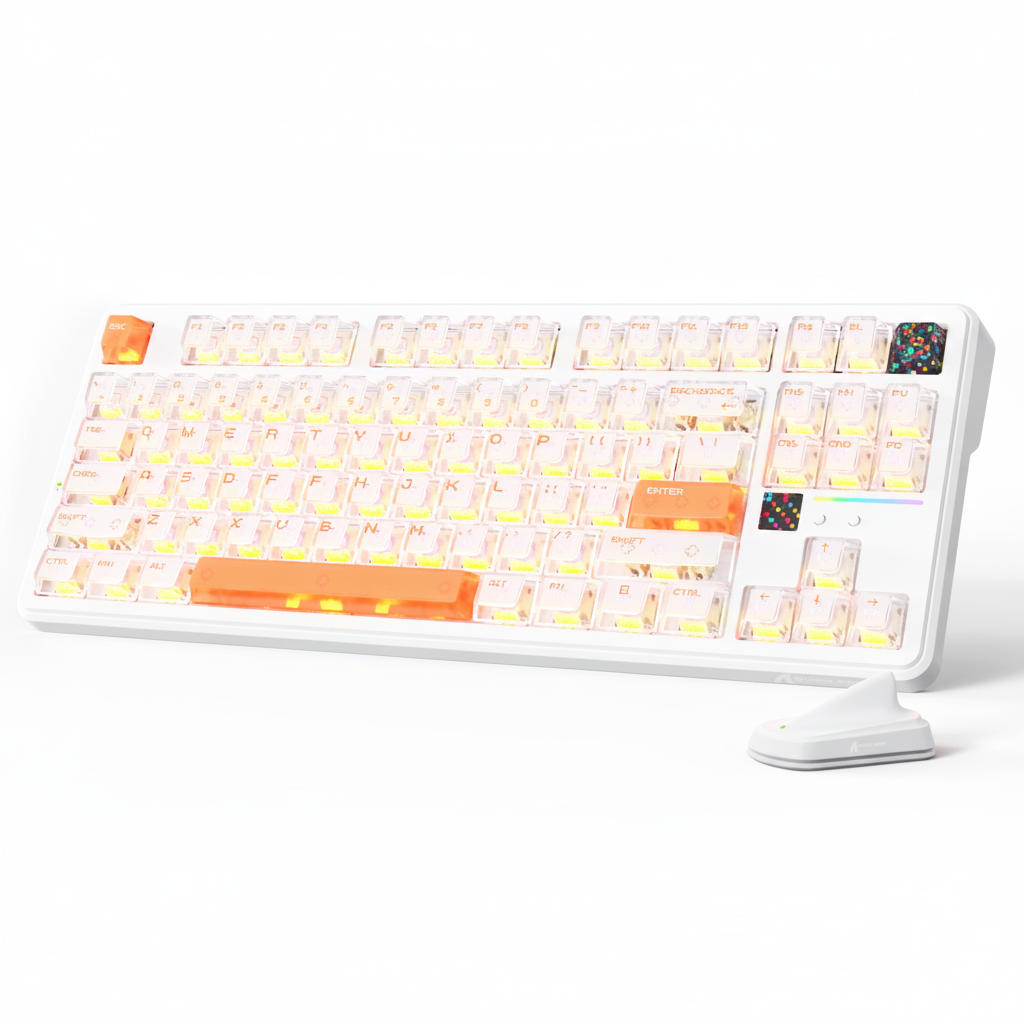 Клавиатура механическая беспроводная 80% X87 Ultra Ice orange
