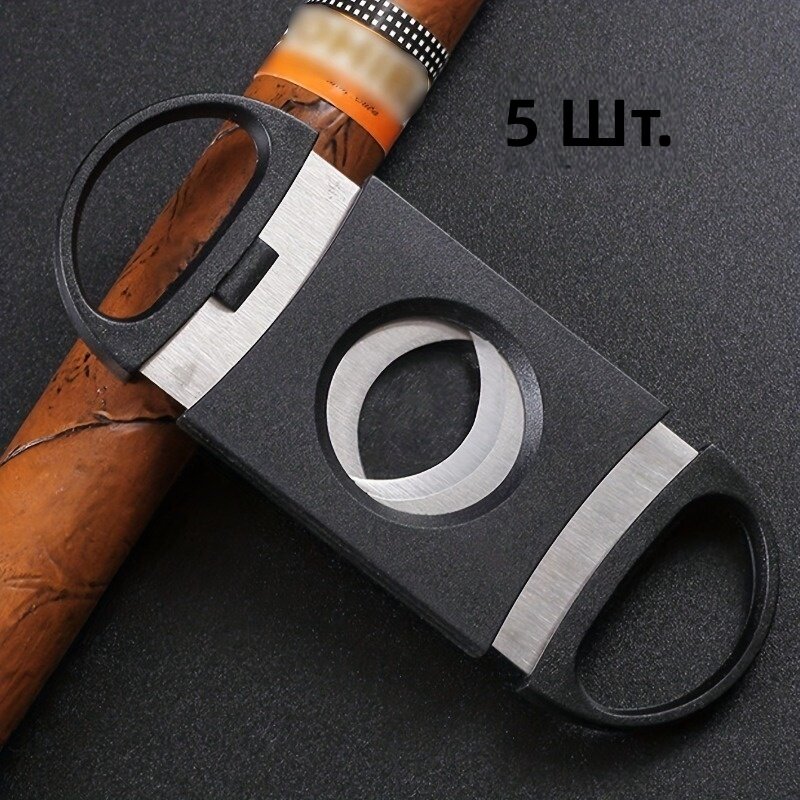 Нож для резки 5 шт, черный, из пластика и нержавеющей стали, с двусторонним острым лезвием и круглой головкой, компактный и прочный