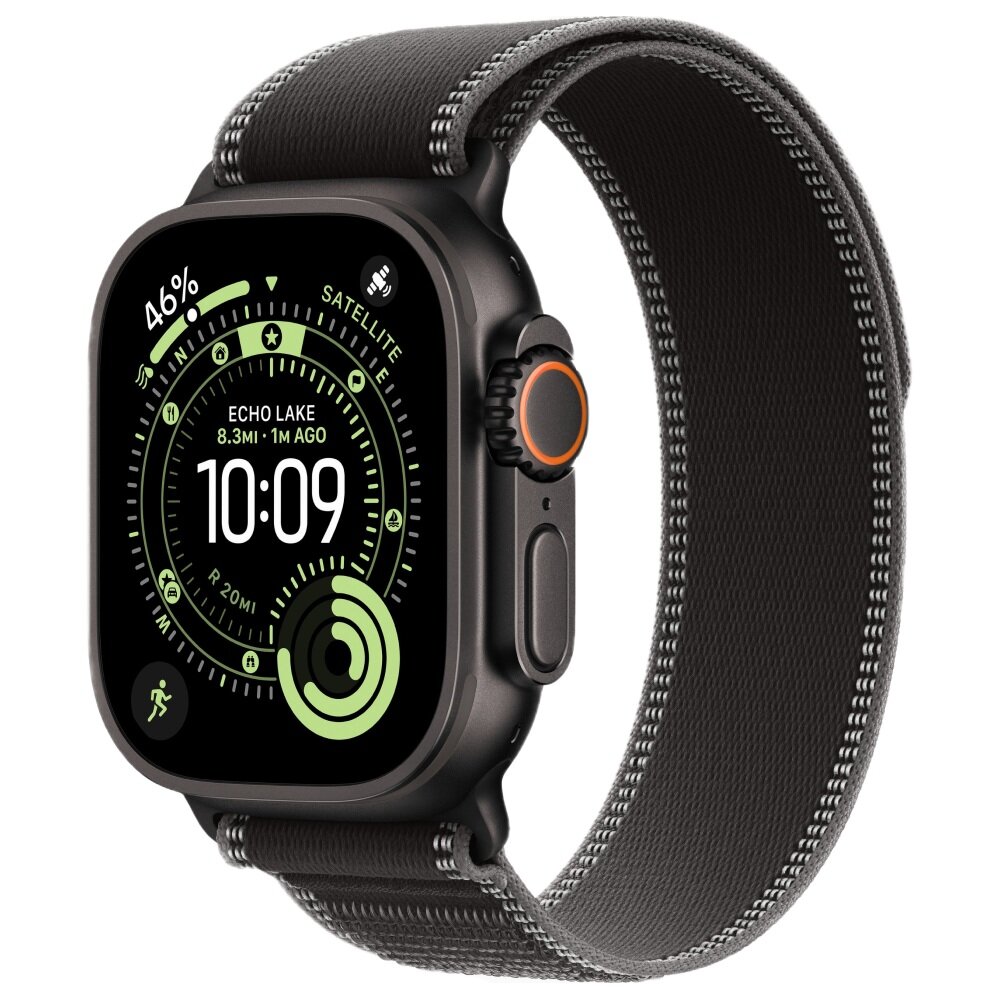 Умные часы Apple Watch Ultra 3, 49 мм, Black Titanium, ремешок Black Trail Loop S/M