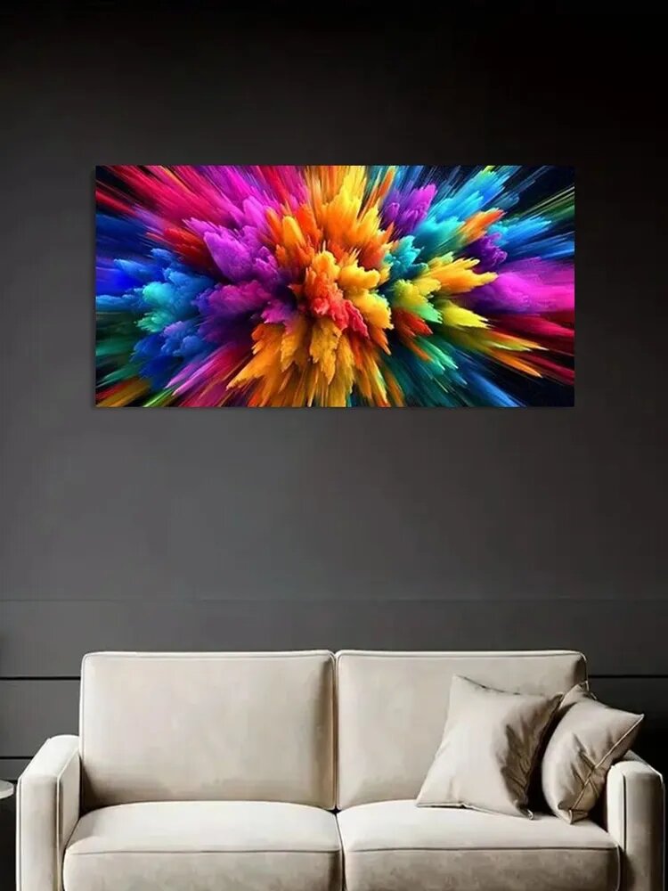 Картина "Холстная картина Цветной взрыв" 40x80 см