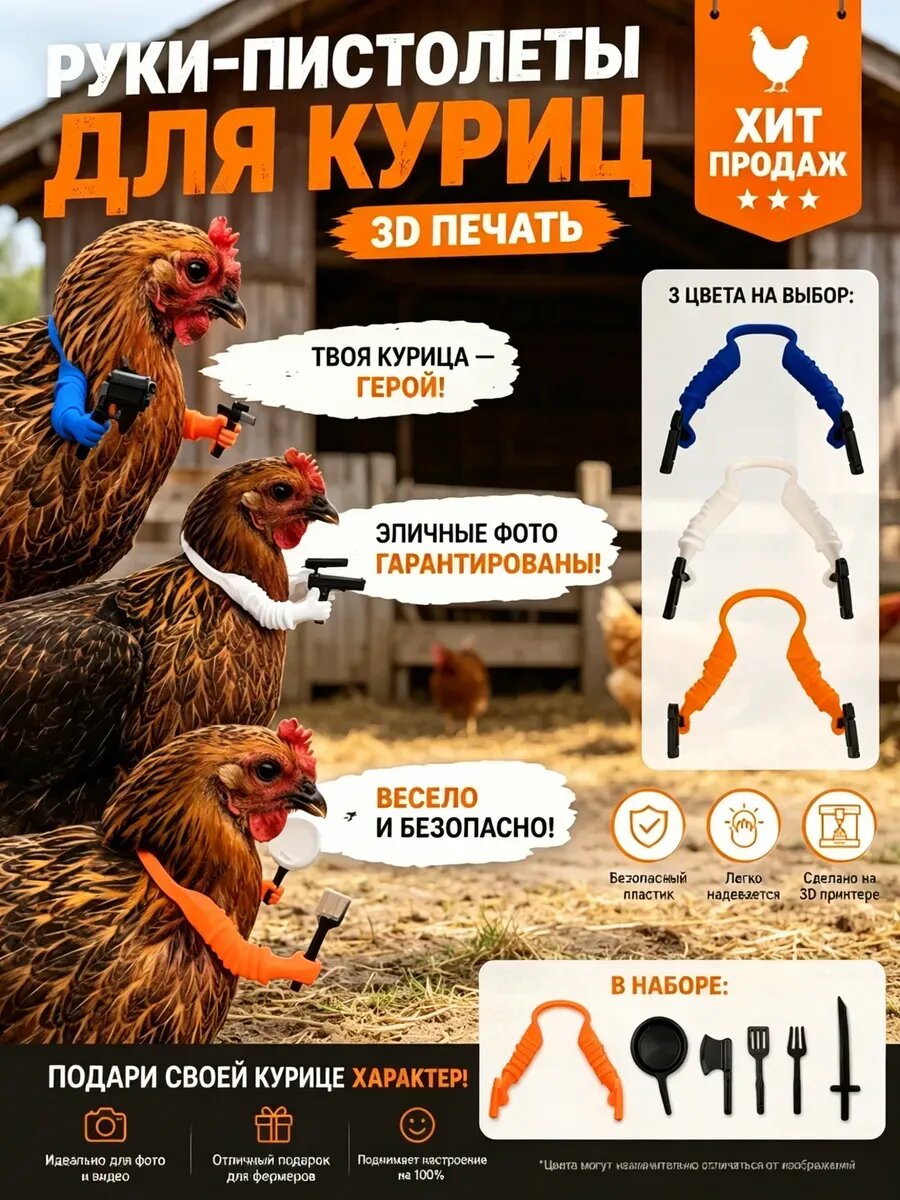 Руки пистолеты для куриц : оранжевый