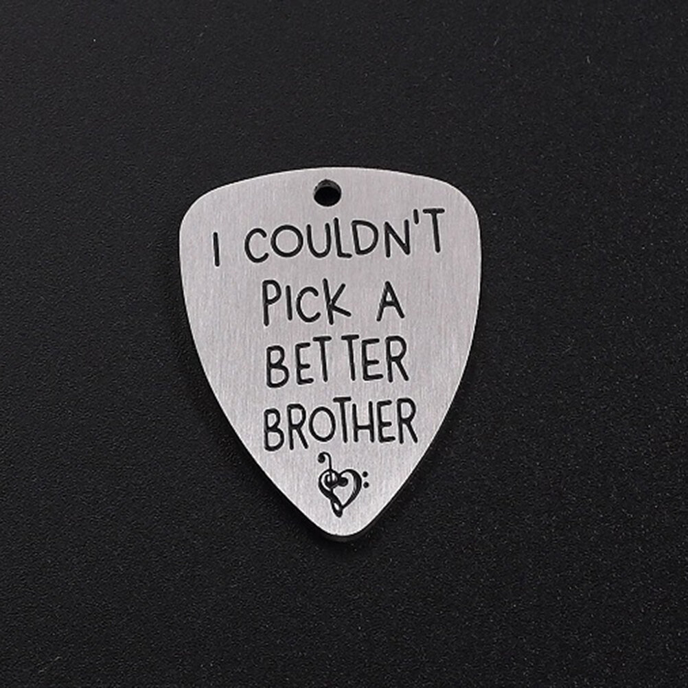 Guitar Pick Из Титановой Стали С Резьбой И Надписью I Couldn't Pick A Better Серебряного Цвета Для Гитары И Баса