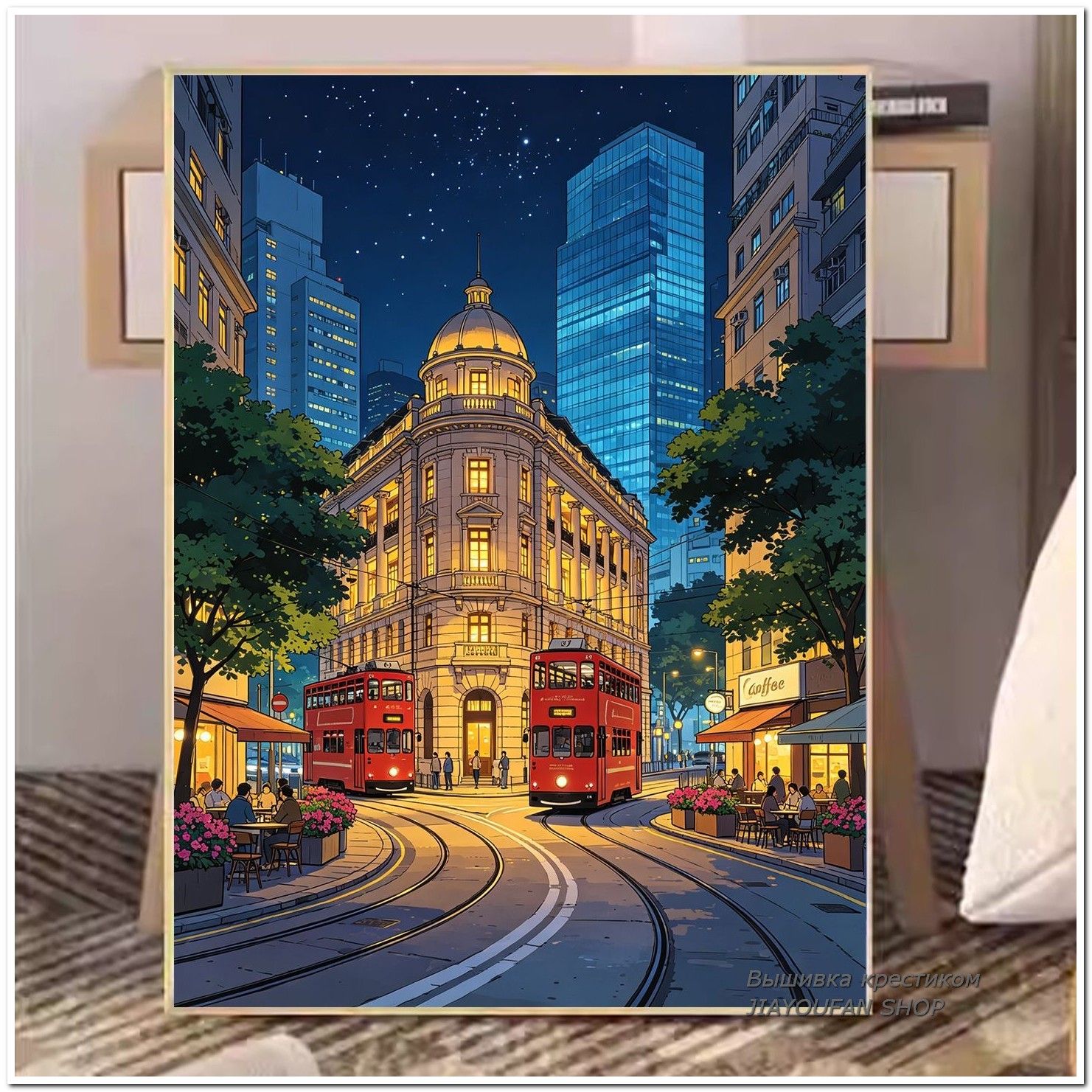 Набор для вышивания крестом, 14 Канiteй (14CT), канва 50x60 см, готовая вышивка 40x50 см