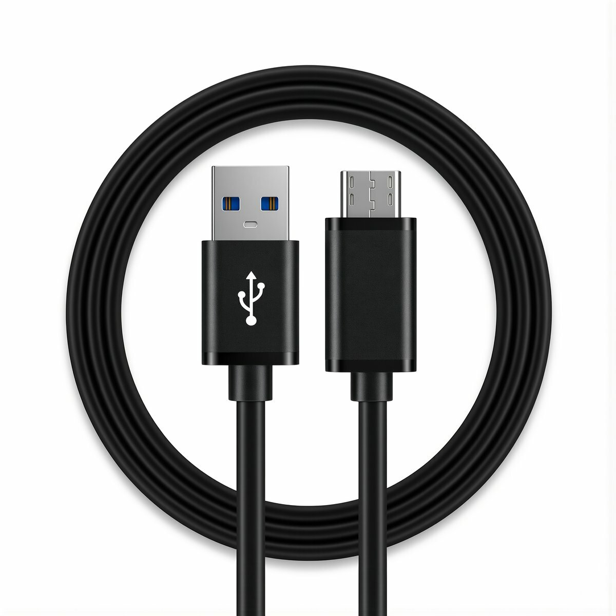 Кабель USB 3.0 с разъемом микро Б для внешнего жесткого диска 0.3 метра, прочная оболочка ПВХ, никелированные контакты