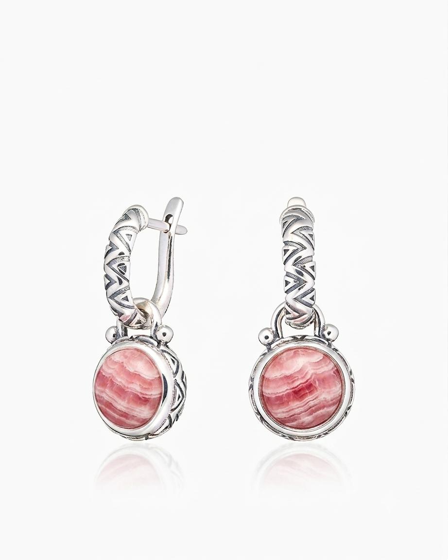 Серьги SARKISSIAN, серебро, 925 проба, родохрозит