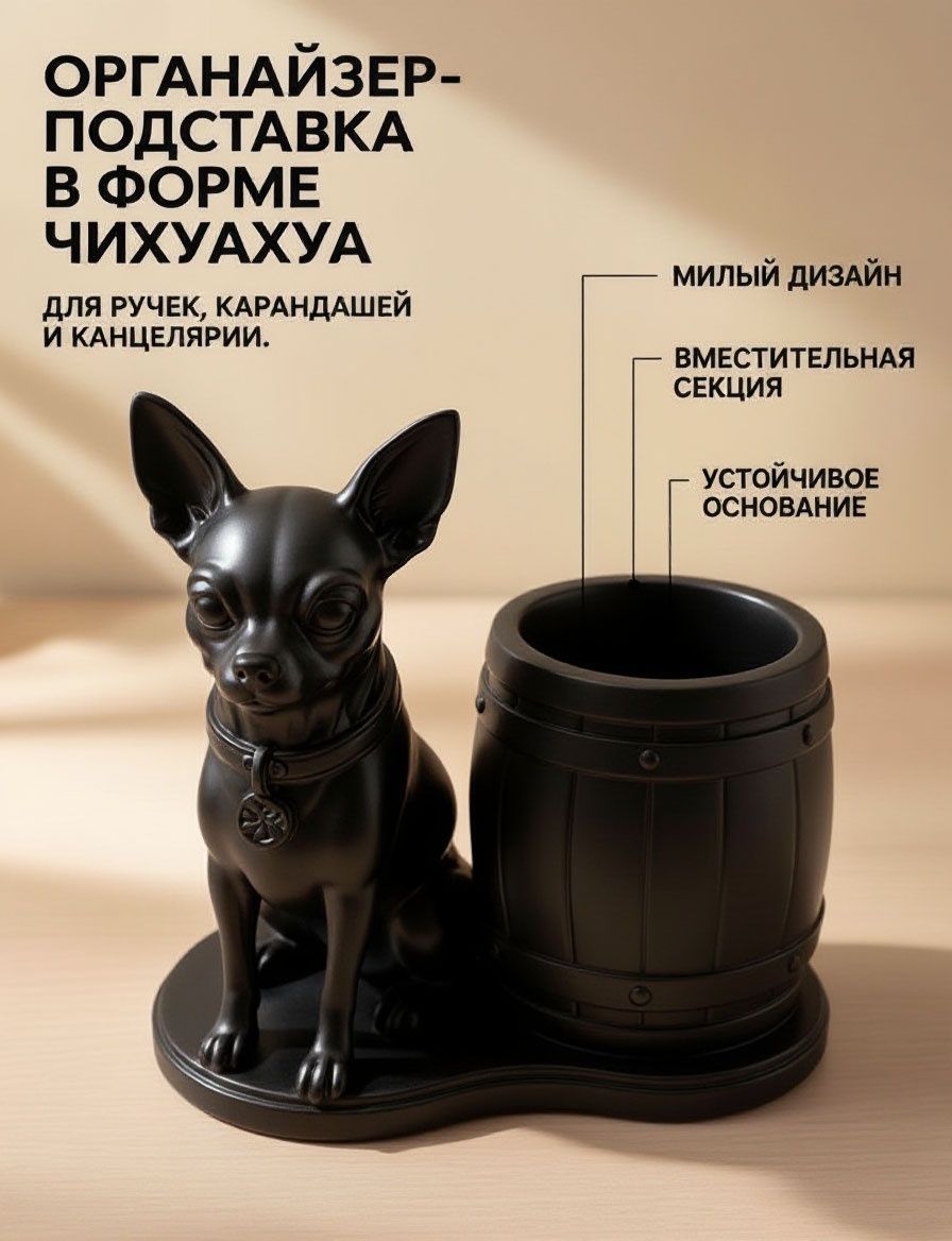 Подставка органайзер для ручек Чихуахуа