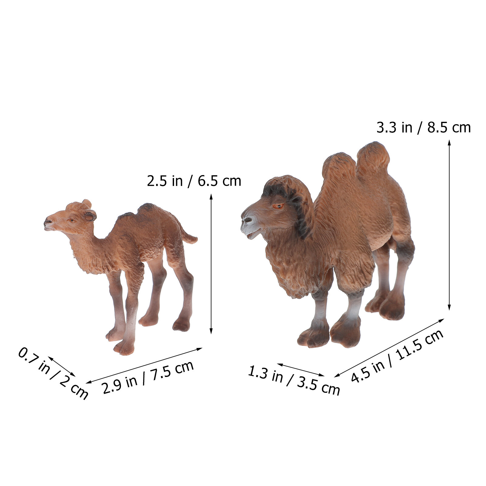 2 Штуки Верблюжьи Игрушки Декоративные Фигурки Животных 11.5x3.5x8.5 Cm
