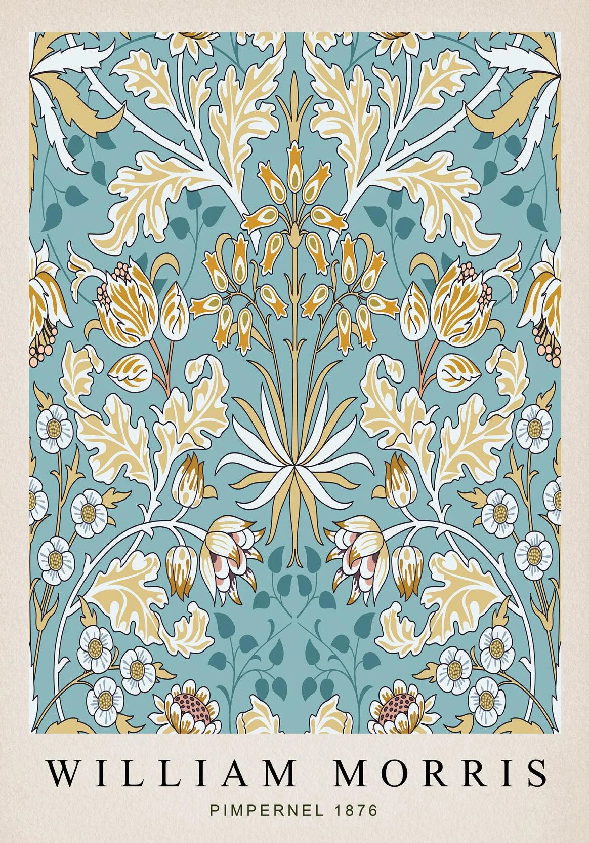 Печать на холсте "Pimpernel" Уильям Моррис, 30x42см, цвет 27