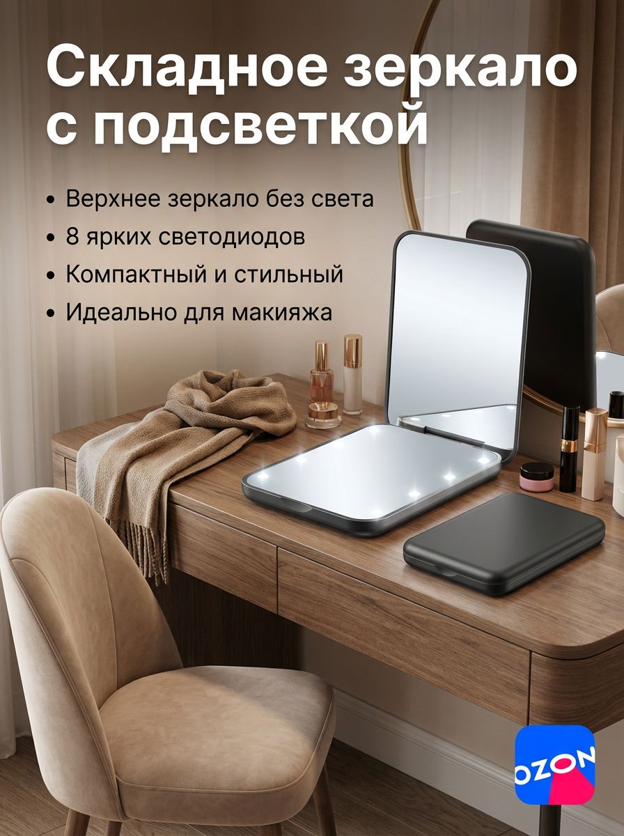 Нэжа Зеркало карманное, 1 шт