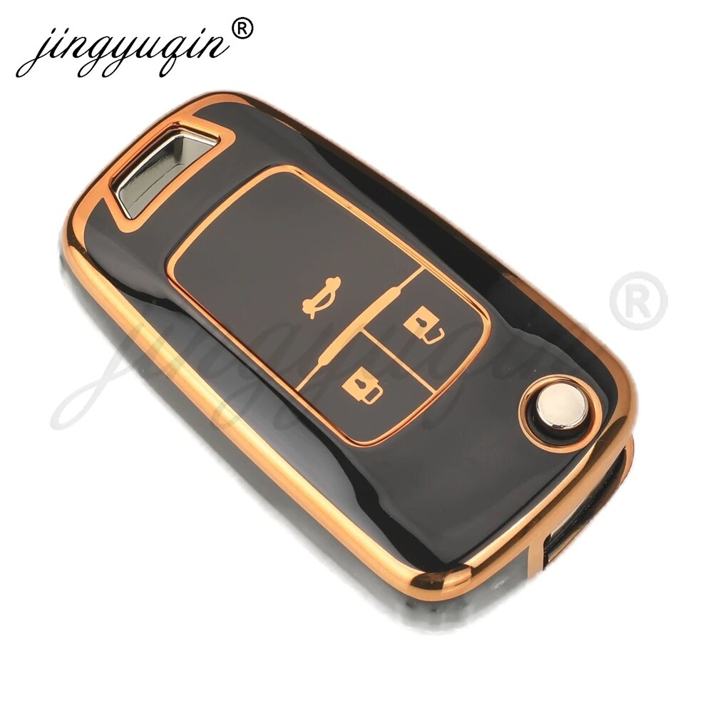 Чехол Для Ключей Из ТПУ Для Chevrolet Cruze, Malibu, Camaro, Aveo, Equinox, Impala, 3BTN Black Case