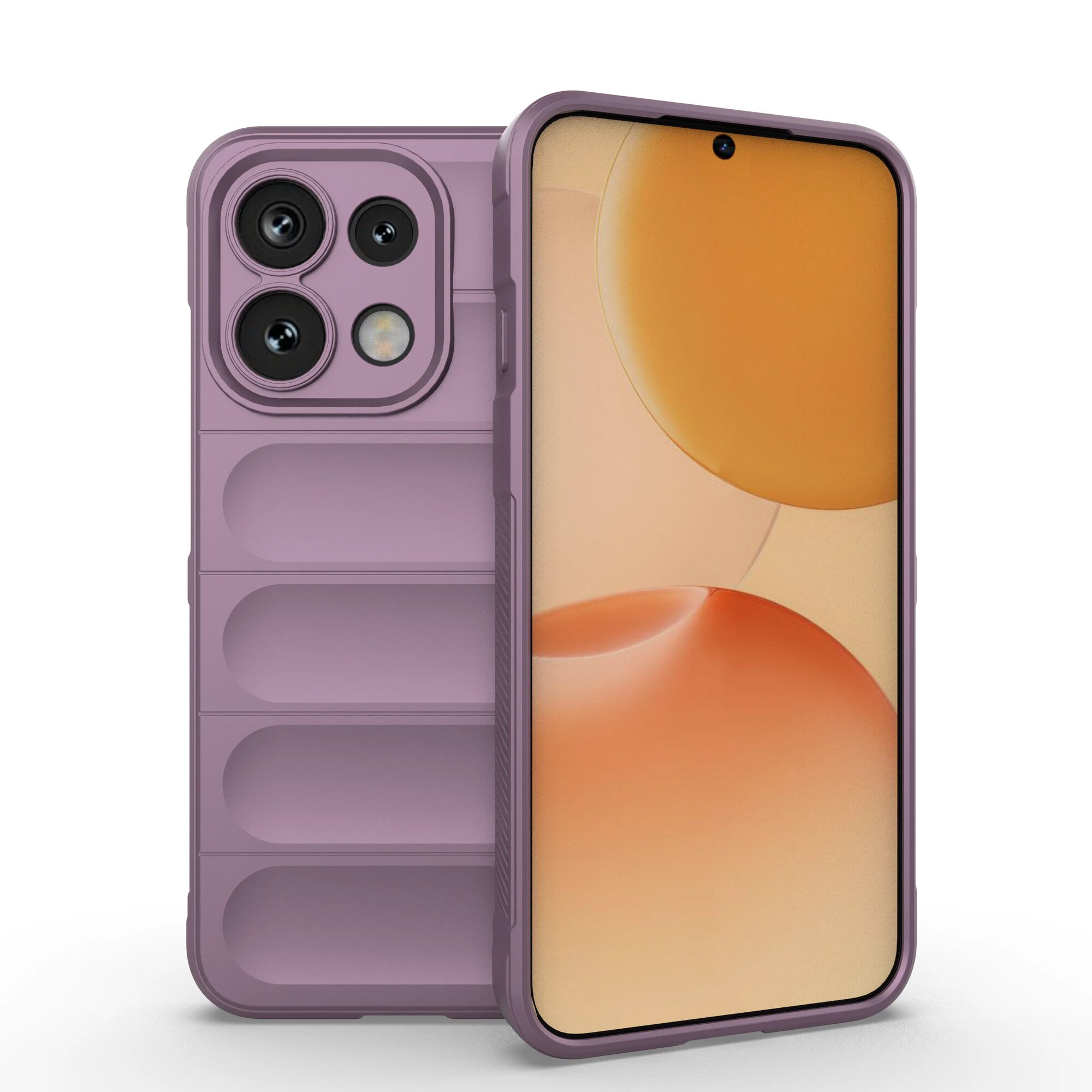 Модный матовый чехол из жидкого силикона с эффектом голой кожи OPPO Reno16 5G, Фиолетовый, PURPLE