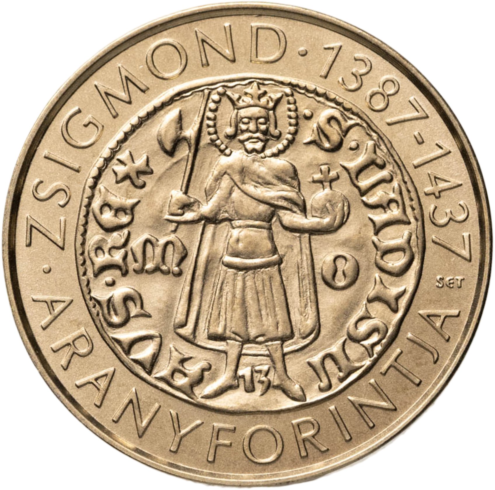 Венгрия 2000 форинтов forint 2016 "Золотой флорин короля Сигизмунда I Люксембурга", Медь, в сохранности UNC