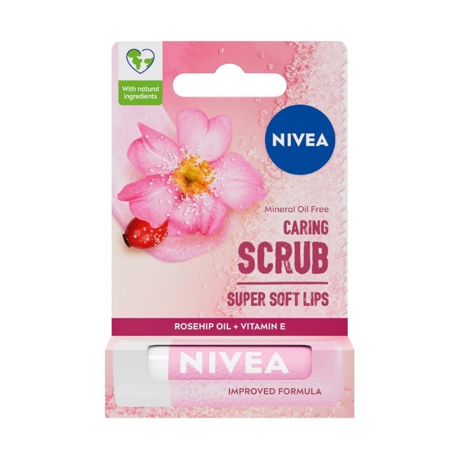 Бальзам для губ Nivea Caring Scrub, дикая роза, 4.8 г