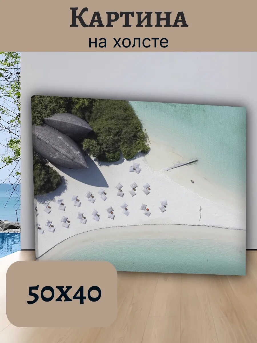 Картина Постер Мальдивы 40x50 аэрофотоснимок тропического