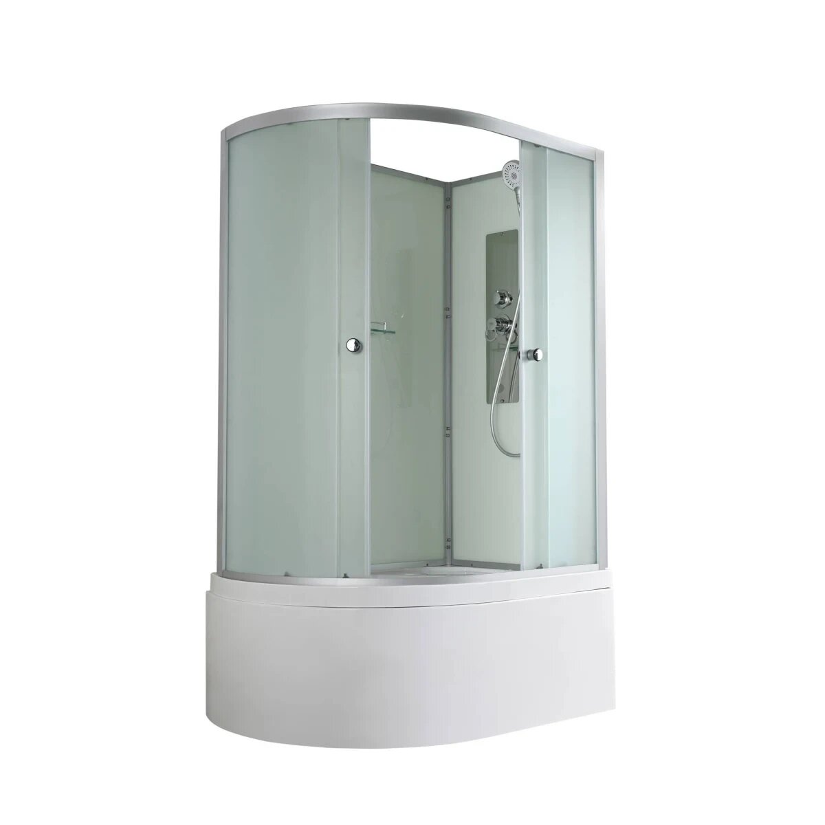 Душевая кабина AvaCan D5012R N без крыши, 120x80x203 см, асимметричная, высокий поддон, профиль алюминий