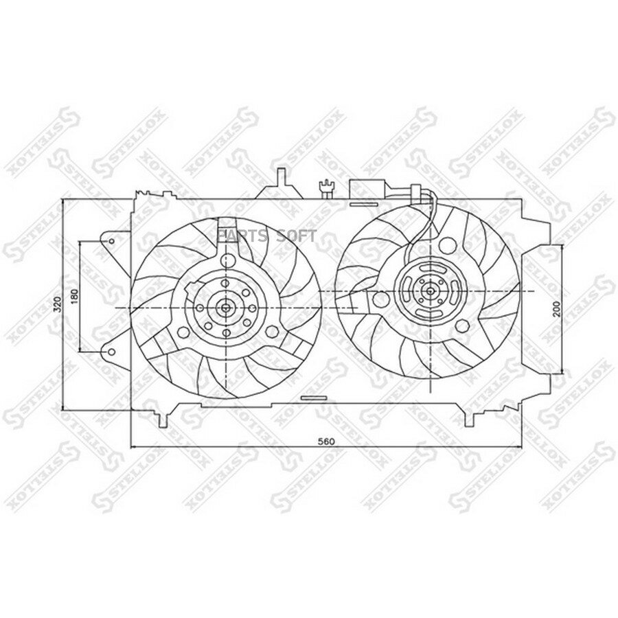 STELLOX 2999089SX 29-99089-SX вентилятор охлаждения! правый\ Audi A6 4F2 04>/A6 Avant 4F5 05>
