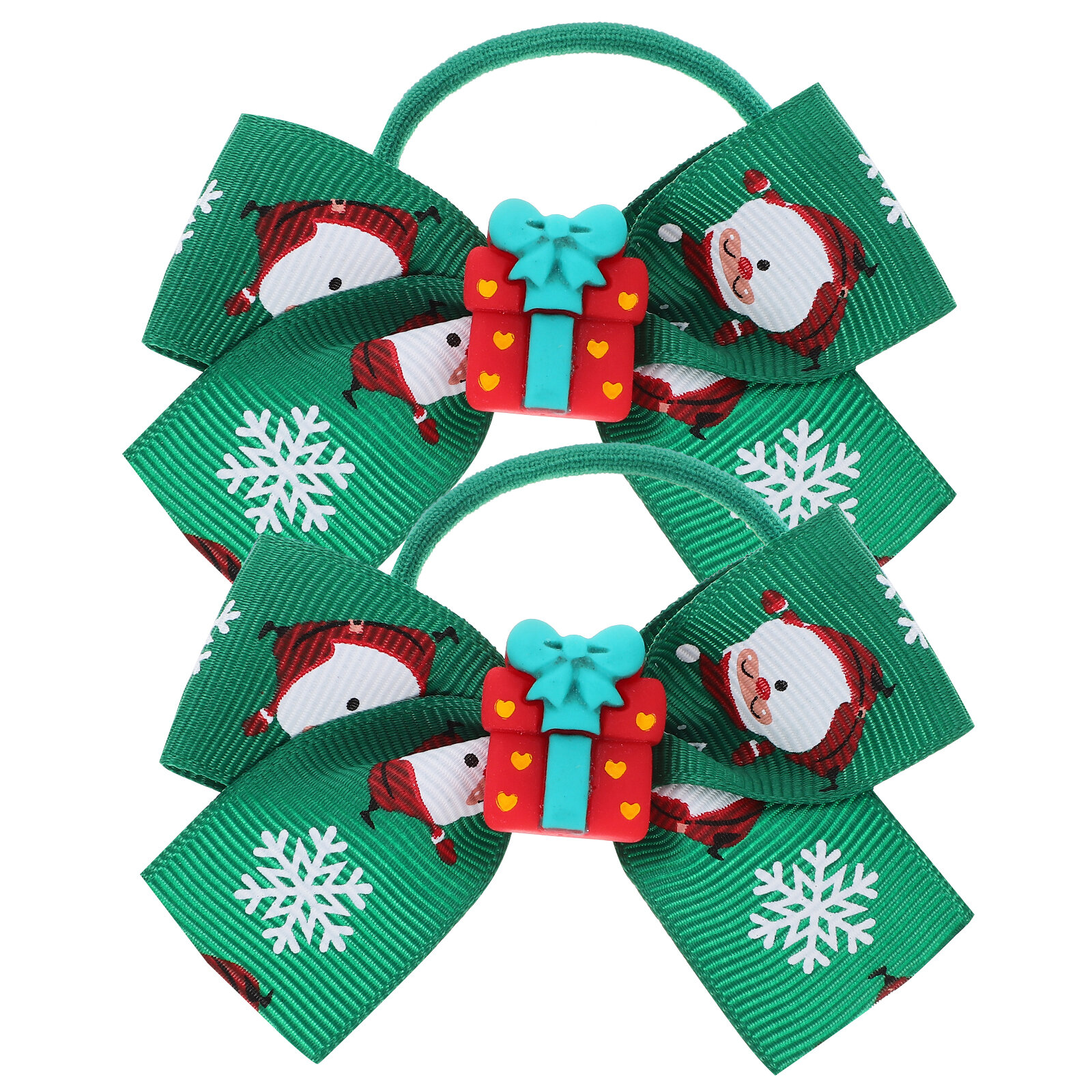 2 Штуки Резинки Для Волос С Christmas Pattern Зеленого Цвета 9.00X6.50X1.50Cm