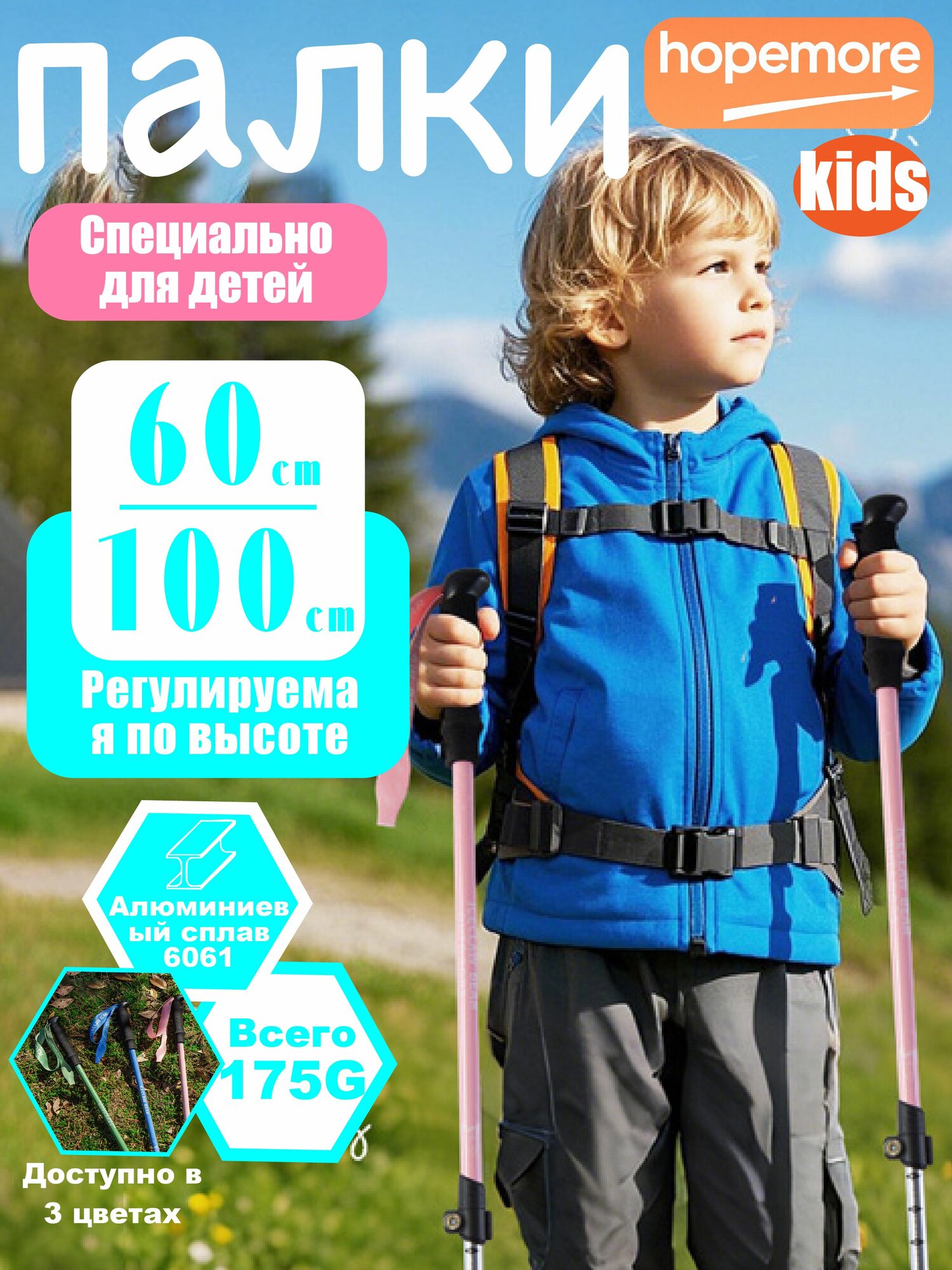 Палки для скандинавской ходьбы 60-100 см