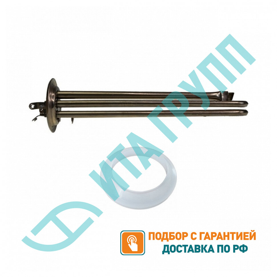 Комплект ТЭН 2кВт (2000Вт) RF для водонагревателя Electrolux EWH, под анод М4, нерж, контакты под винт + прокладка, 10115K1