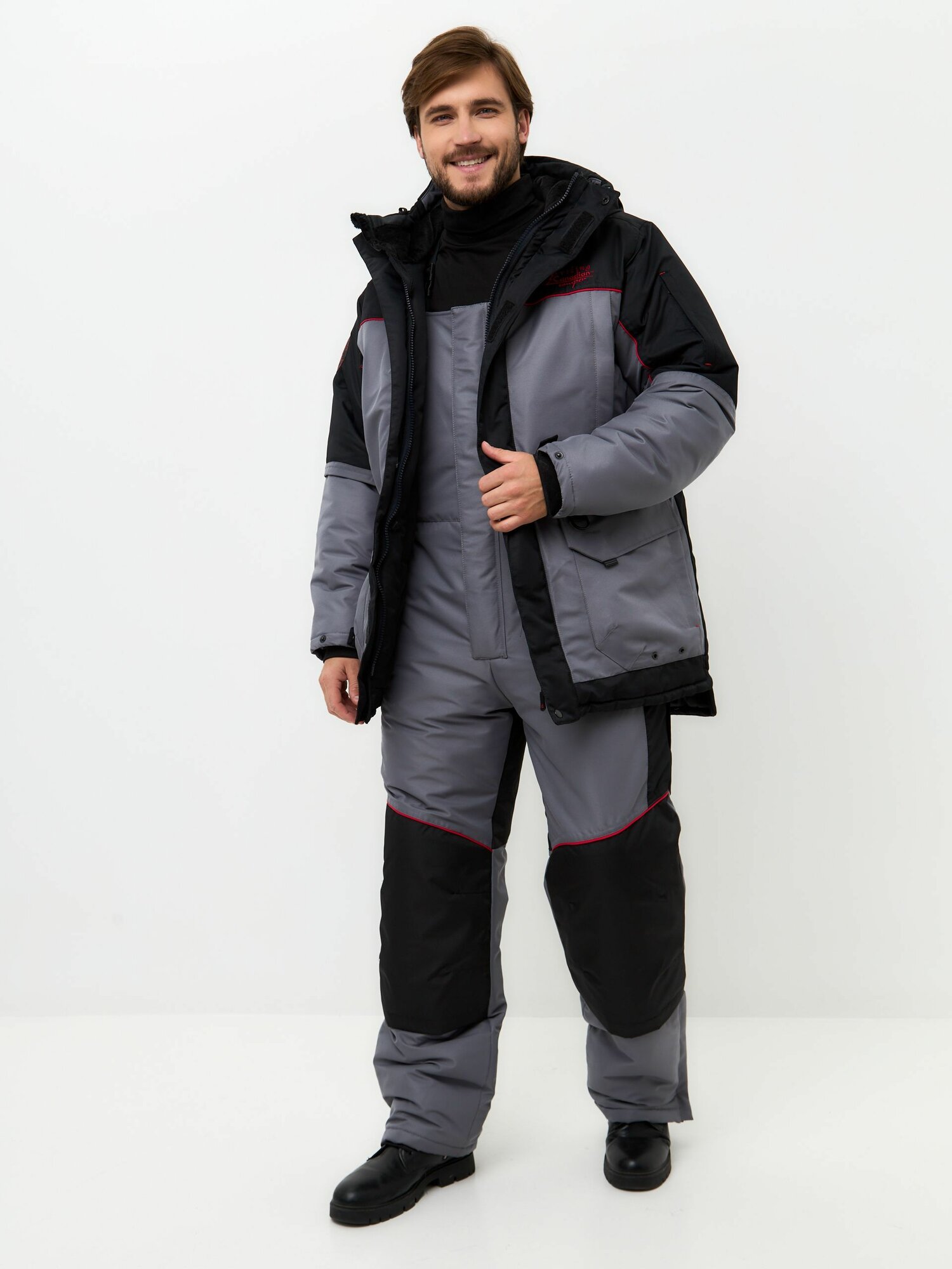Костюм рыболовный зимний Canadian Camper Viking PRO (куртка+брюки) цвет black / gray, XL/(52-54), 170/176