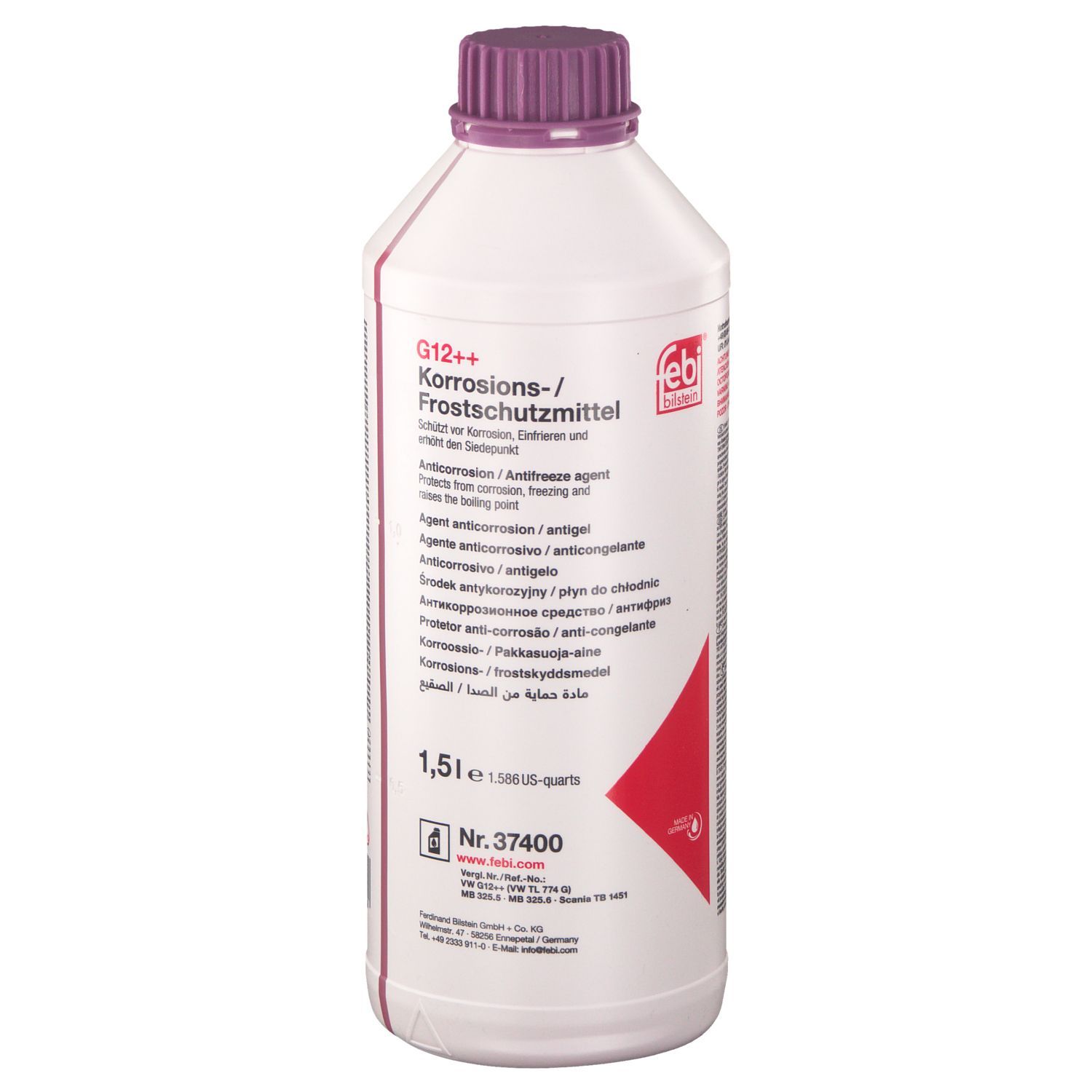 Антифриз Концентрат фиолетовый Febi G12++ Plus Plus (лиловый) 1.5 л