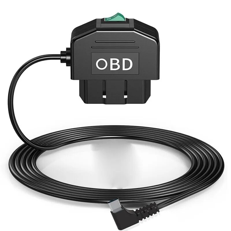 OBD-провод питания для видеорегистратора, жёсткое подключение "USB Type-C" / кабель 12 24В до 5В, 3А