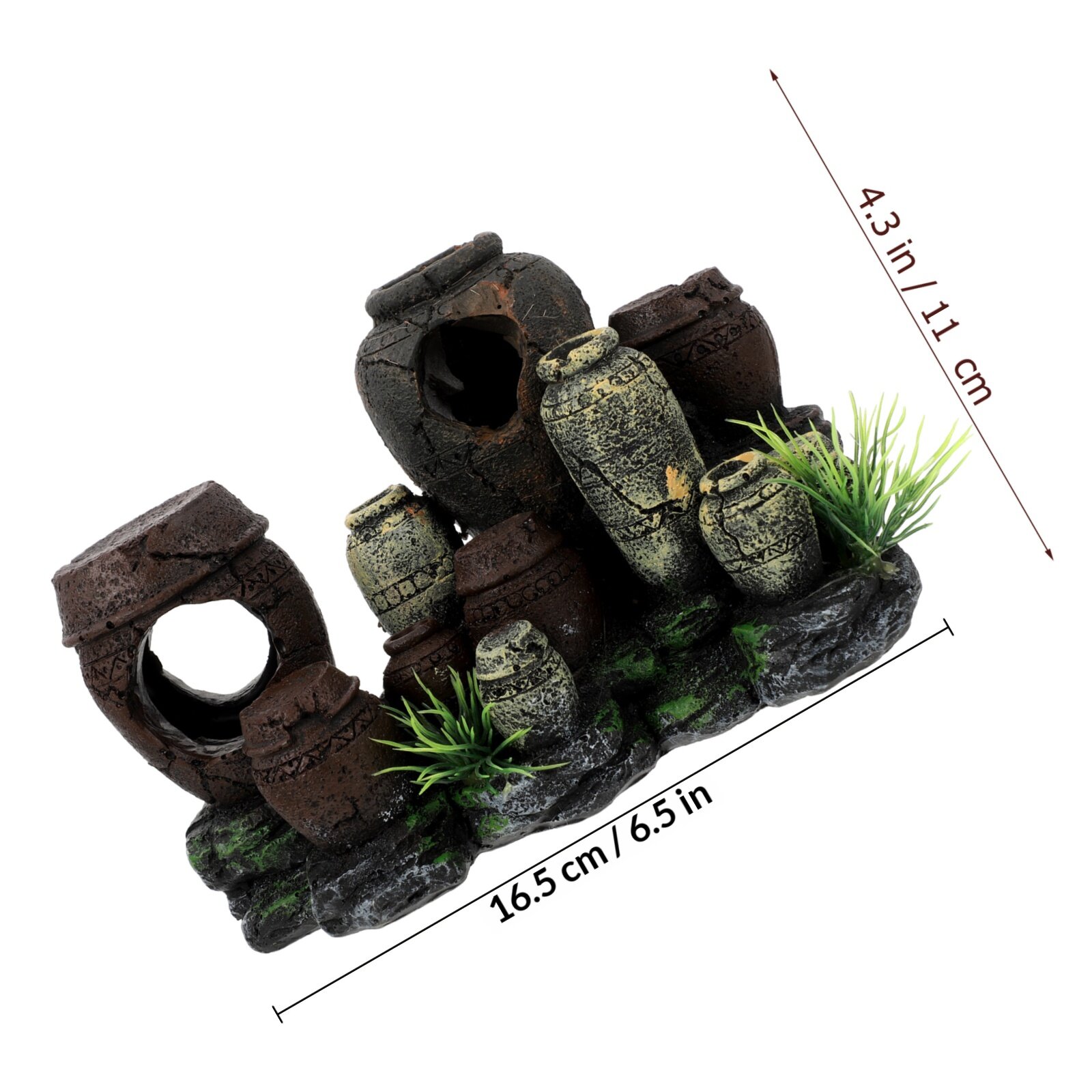 Аквариумное Укрытие Для Рыб Оригинальный Декоративный Горшок 16.5x11cm