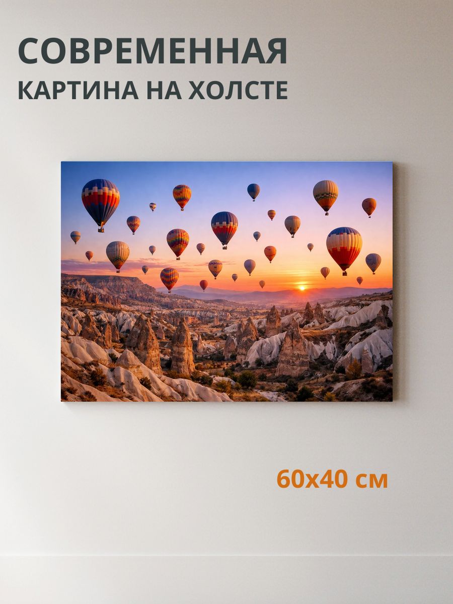 Картина на холсте Воздушные шары 60x40 см