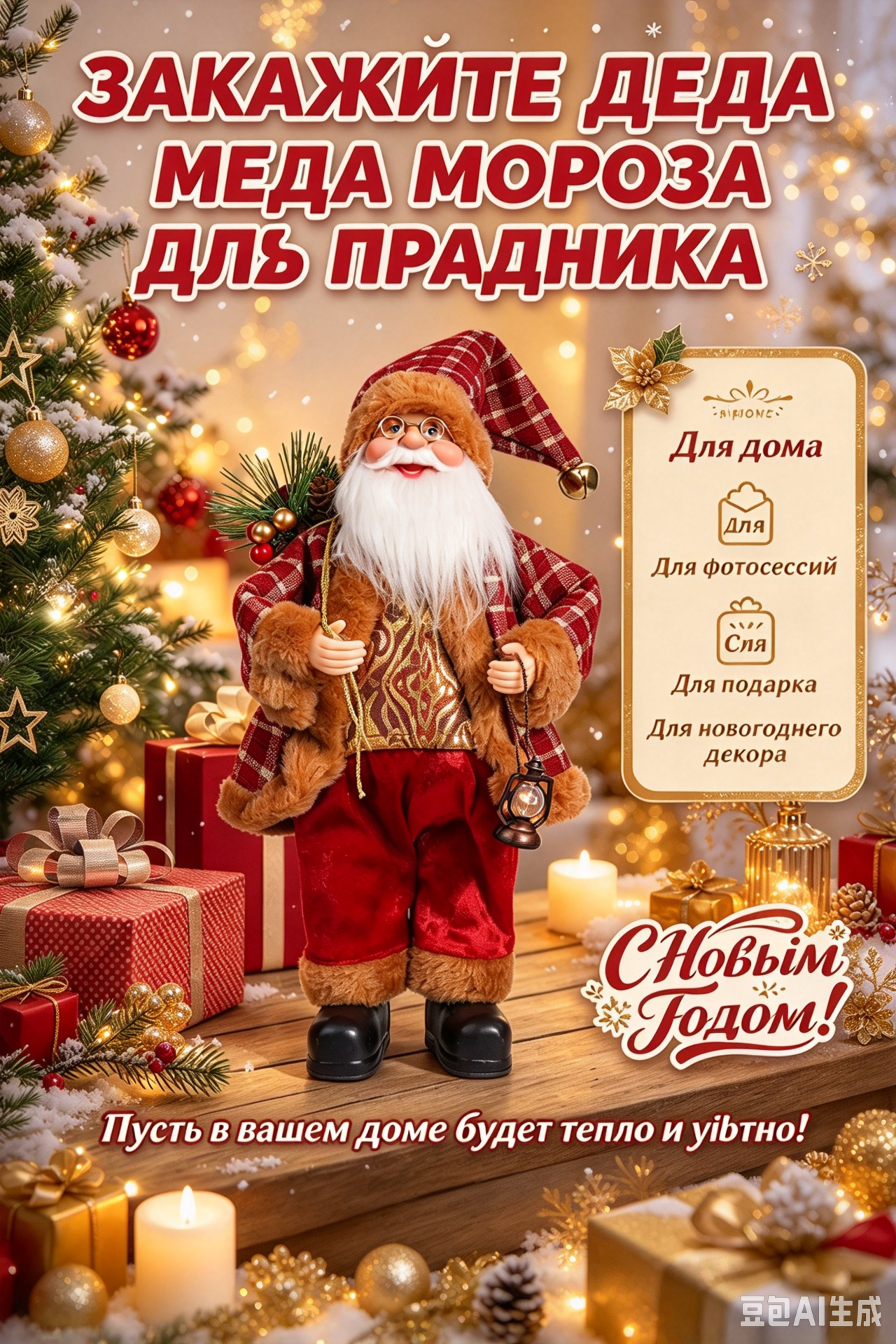 #Фигурка Деда Мороза , новогодняя статуэтка для декора дома, под елку, на камин, рождественский подарок