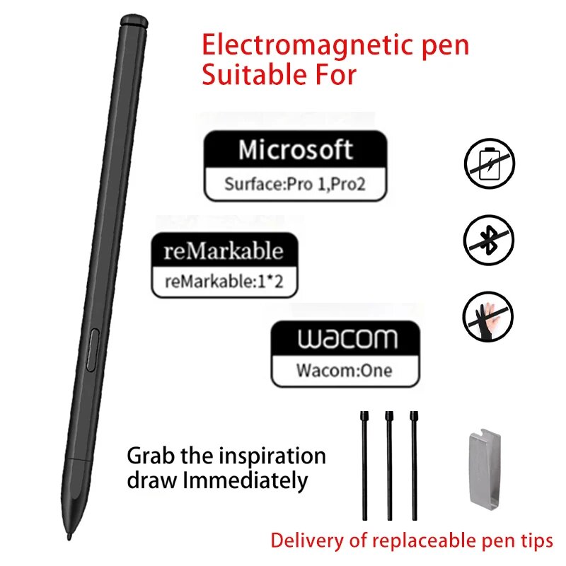 Электромагнитный стилус для Microsoft Surface, Remarkable, Wacom, Samsung