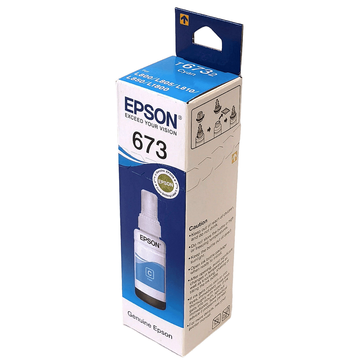 Чернила для принтера Epson T6732 (C13T67324A), Cyan/Голубые, 70 мл