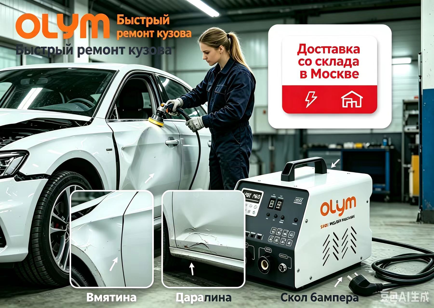 Споттер для кузовного ремонта 220 в М95Е OLYM, SPOT WELDER MACHINE.