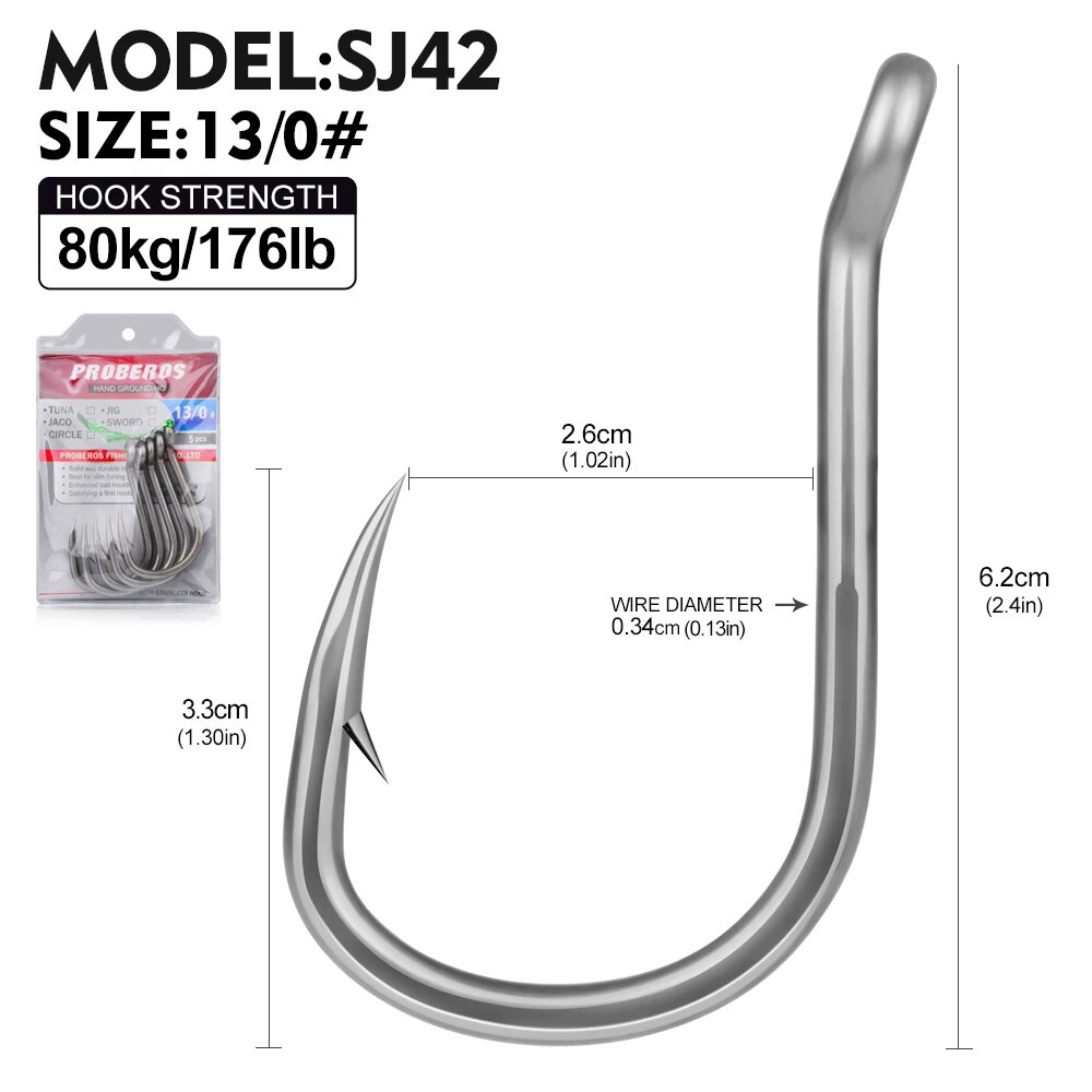 PROBEROS Рыболовные крючки из высокоуглеродистой стали Size 13 0