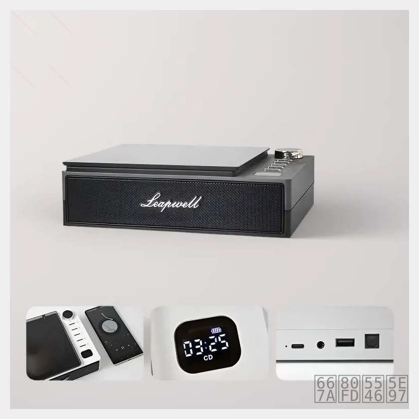 Leapwell HiFi CD-плеер, двухсторонний bluetooth-колонка, FM-радиоприемник, MP3-плеер, пульт дистанционного управления, встроенная батарейка