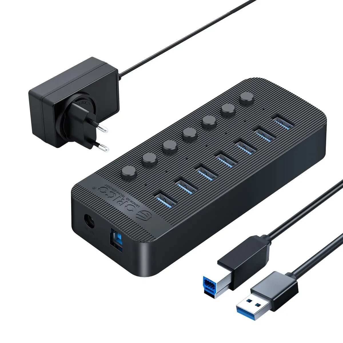 ORICO USB 3.0 хаб 7 Port EU, черный