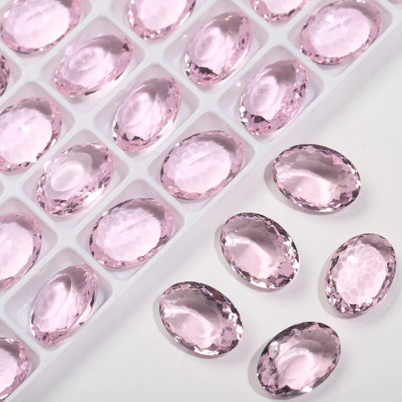 Розовые кристаллы K9 овальной формы, Light Rose