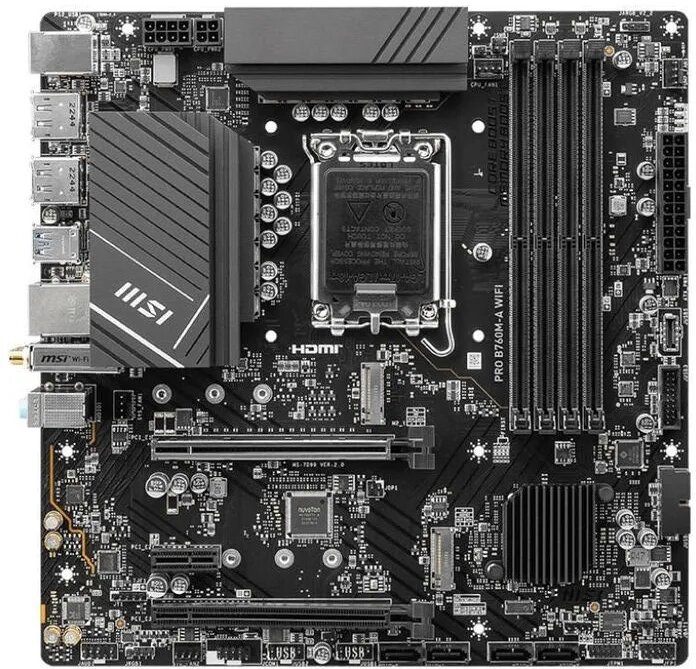 Материнская плата LGA1700 MSI PRO B760M-A WIFI DDR5