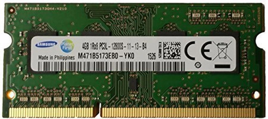 Оперативная память Samsung DDR3L 4 ГБ 1600 MHz SO-DIMM PC3-12800s 1x4 ГБ DDR3L, 1600 МГц, 1 x 4 ГБ (M471B5173EB0-YK0)
