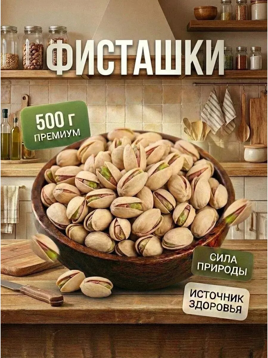 Фисташки сырые несоленые, Премиум, 500 гр