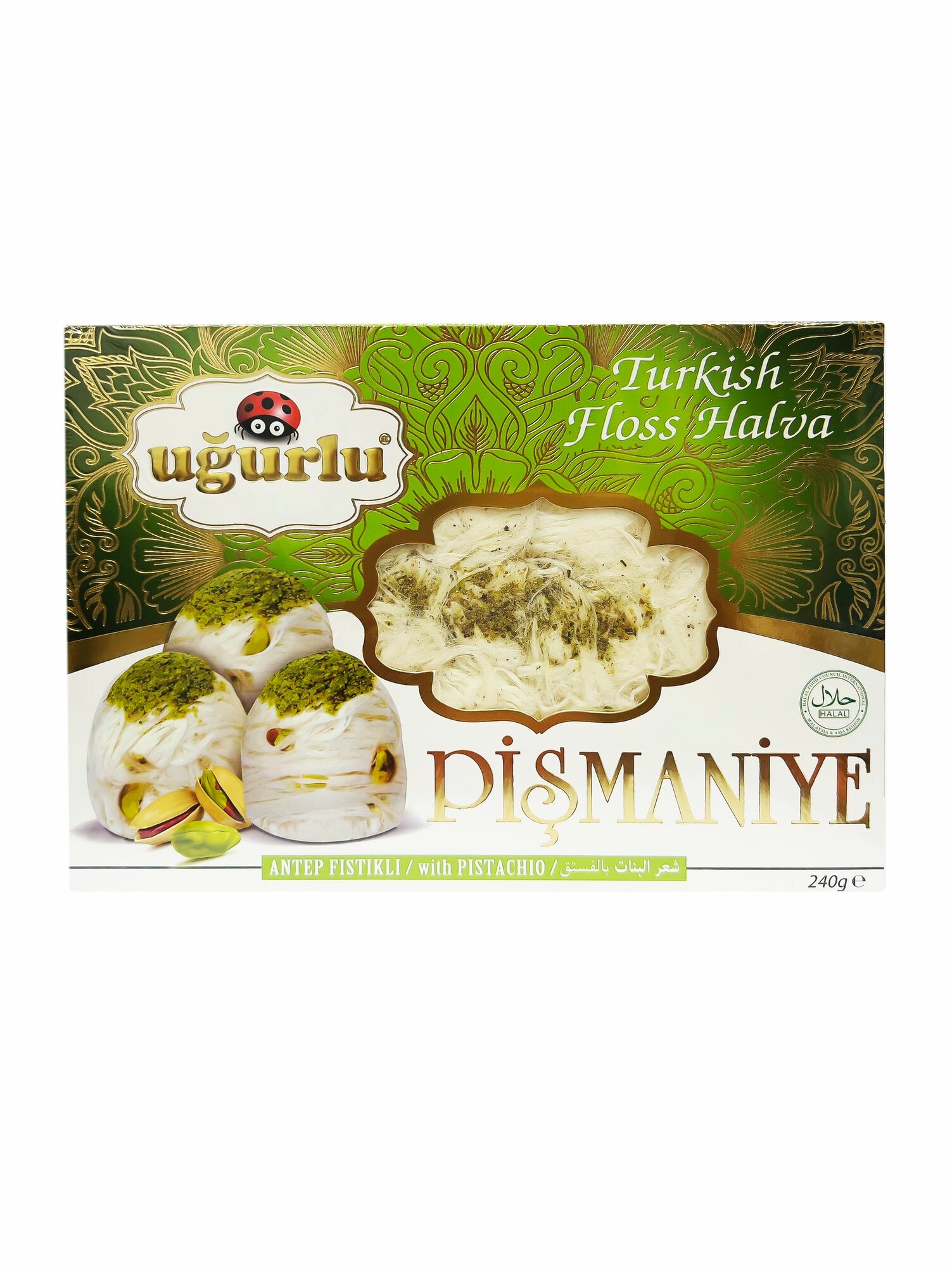Пишмание с фисташками / турецкая халва, "Ugurlu", Pismaniye, 240гр.
