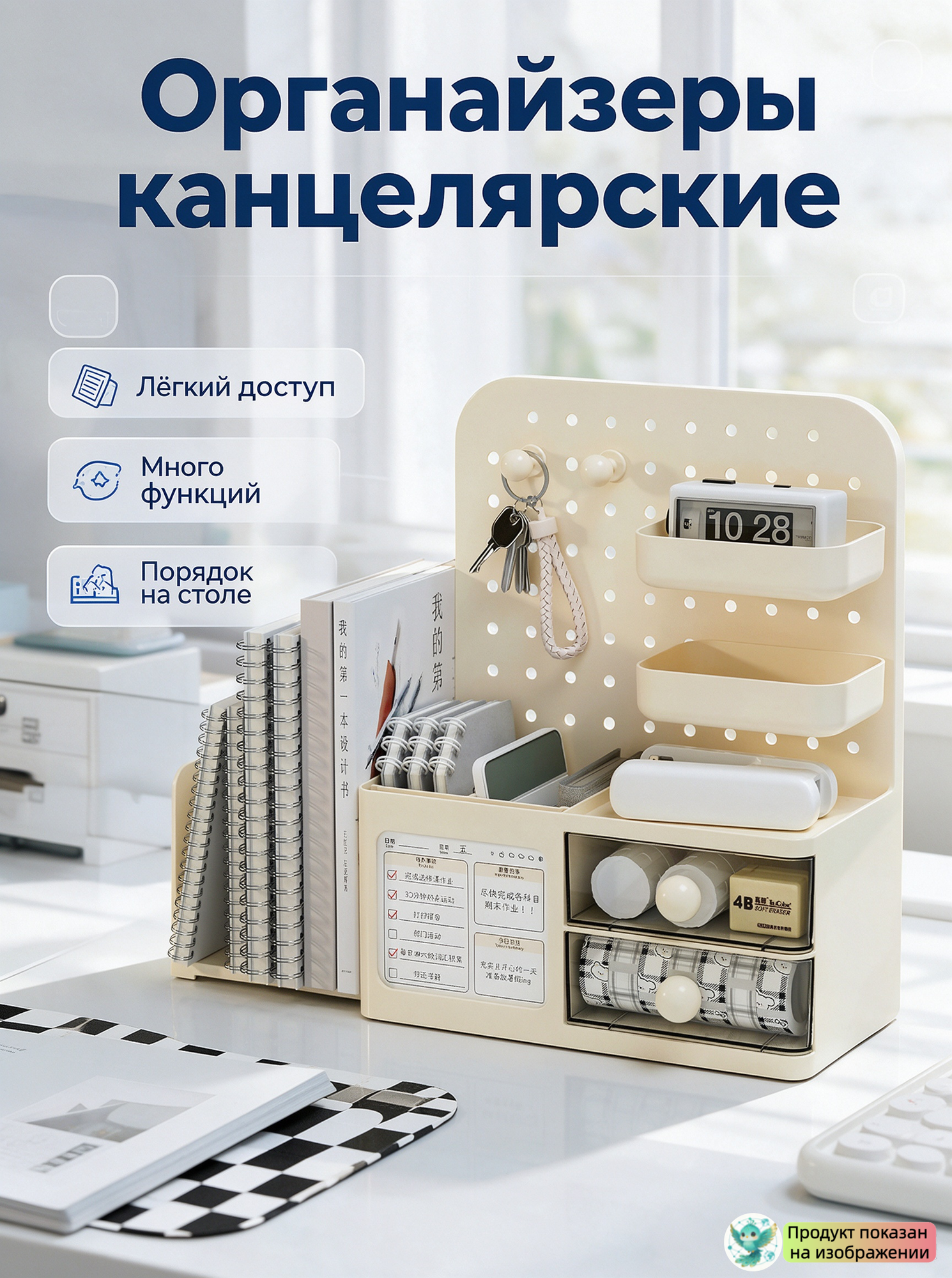 Органайзеры канцелярские 31.5 x 11 x 27.8 cm, органайзер на стол, пластик, органайзер для канцелярии настольный, 1 шт