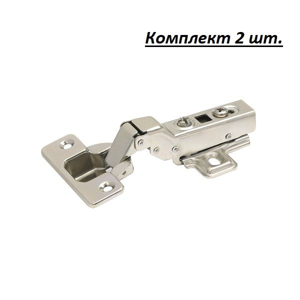 Петля КДМ Clip-On полунакладная 110, с монт. планкой H0, с доводчиком